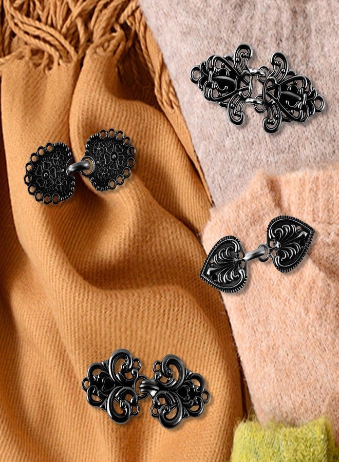 Bmpzery 4 Pcs Sweater Clips to Hold Sweater Together,Black Metal Shawl Clip for Women,Vintage Clothing Cinch Clip and Dress Clip,Retro Clinch Clips for Women Holding Dress,Shirt and Cardigan - Image 5